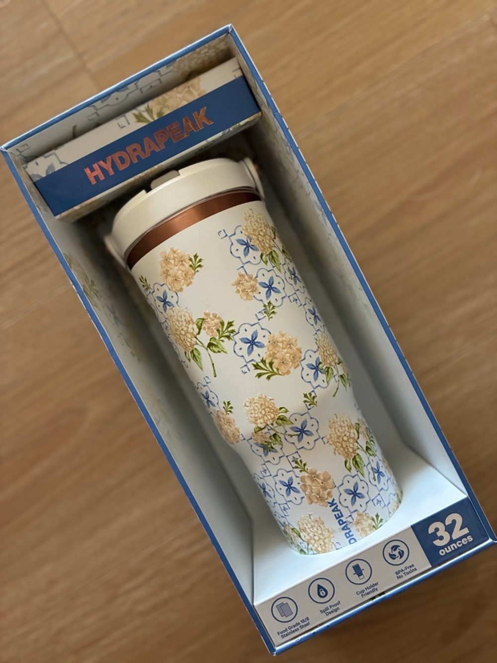 🆕 HydraPeak 32oz Limited Edition Hydrangea Mosaic Insulated Travel Tumbler